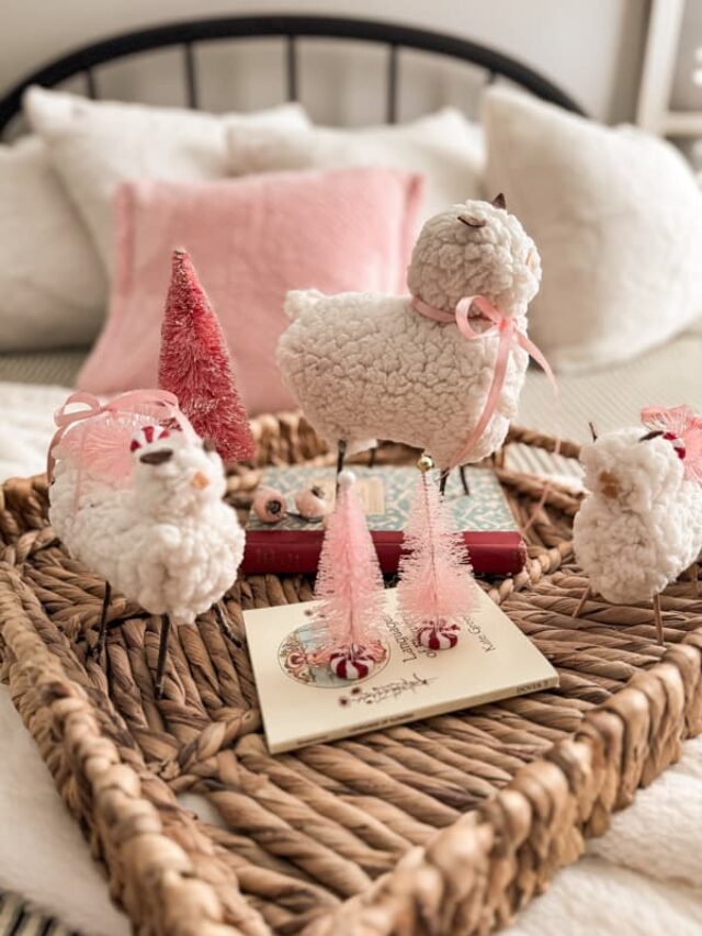 Christmas Lambs with upcycled Materials