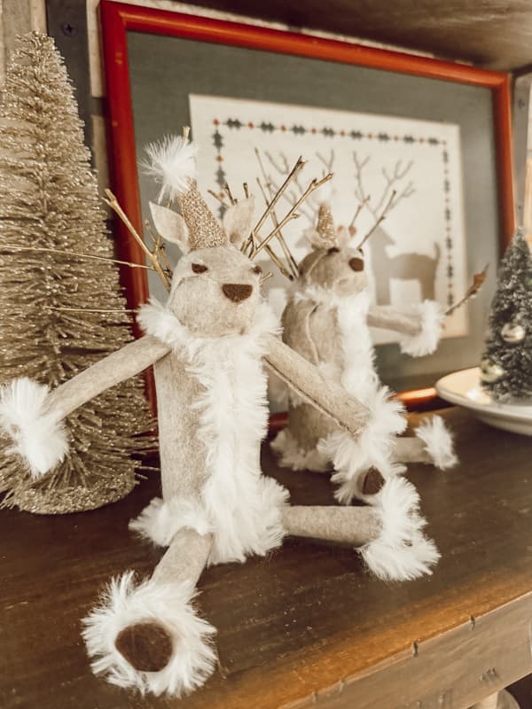 DIY Reindeer Hack Christmas Decor from recycled toilet paper rolls and foraged gathered Twigs