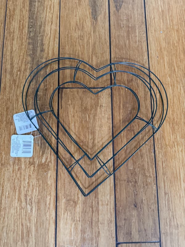 Dollar Tree Metal Heart Frames to make wreaths