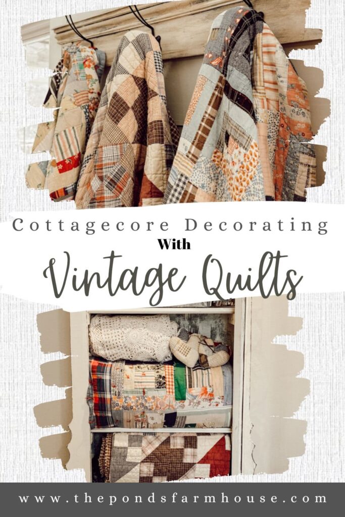 Vintage Quilts for Cottagecore and Vintage Charm in a Modern Farmhouse, traditional home and more.