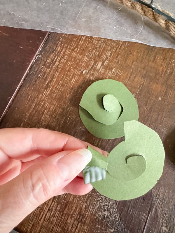 cut spiral for DIY paper Flower for Valentine's Day Craft.
