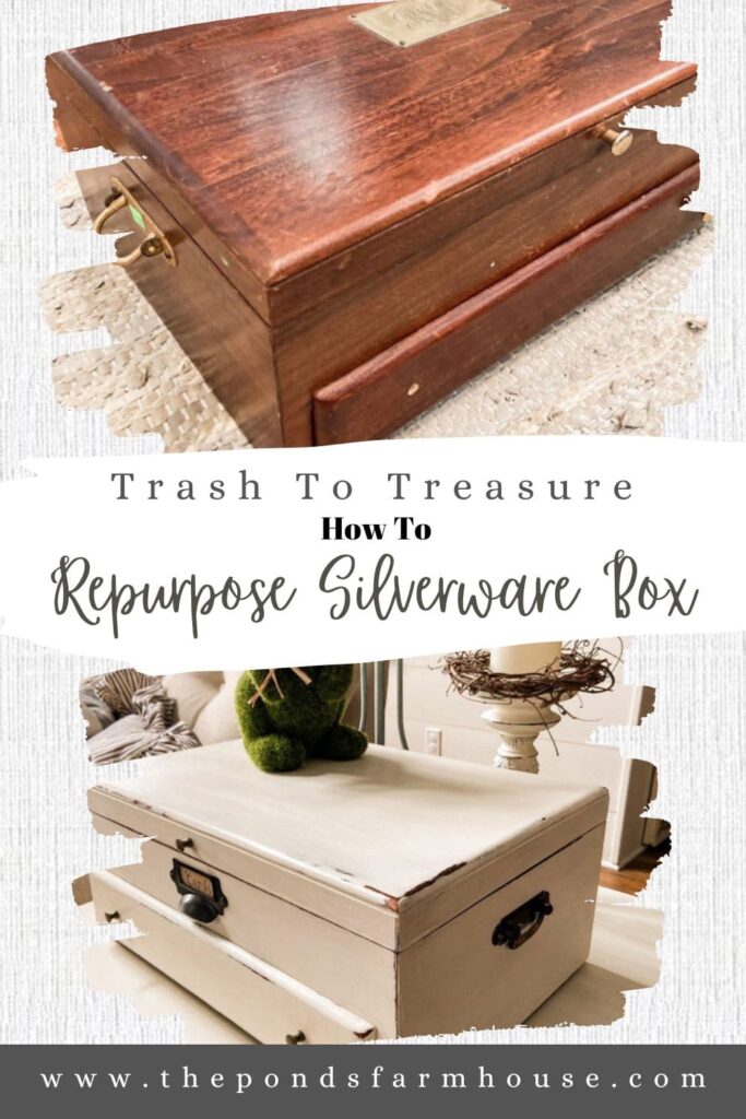 Trash to Treasure How to Upcycle and repurposed an old silverware box.  
