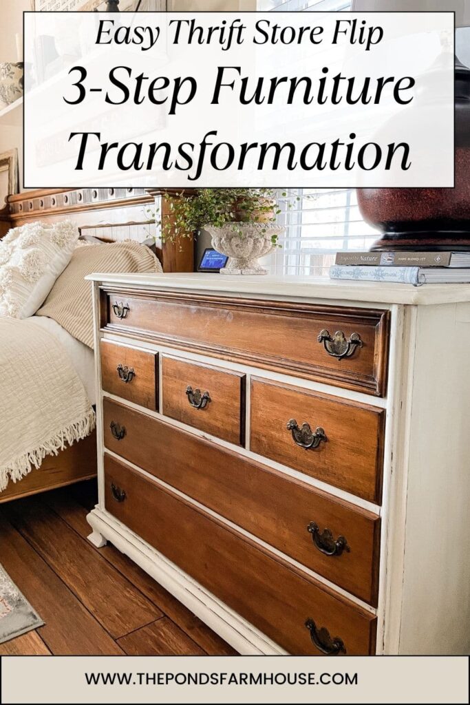 Easy Furniture Thrift Store Flip- 3 Step Furniture Transformation with Chalk Paint for Farmhouse Style.  