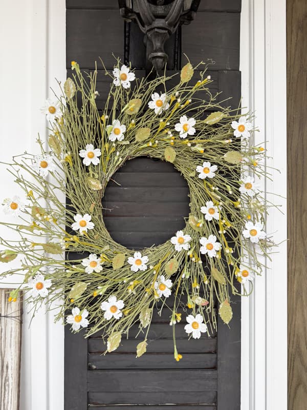 DIY Wreath - Anthropologie Dupe - Spring Wreath that was inspired by Anthropologie Iron Flower Wreath.  