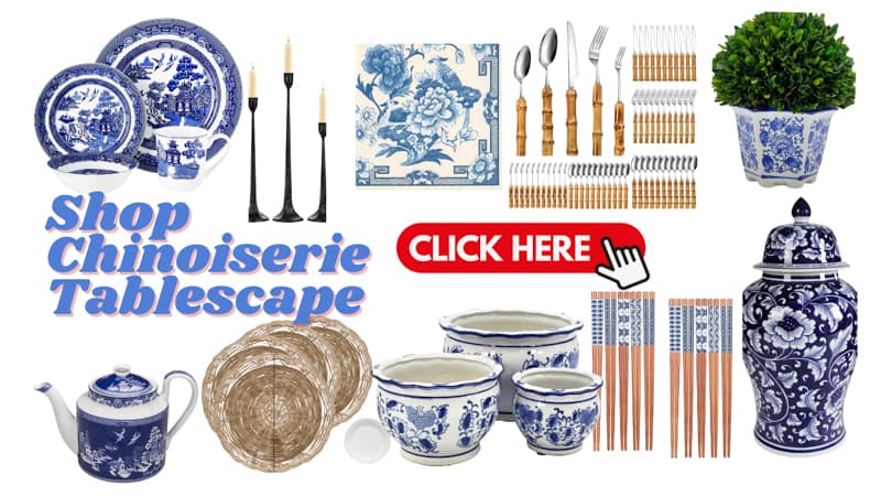 Chinoiserie Table Ideas for a Chinese Dinner Idea.