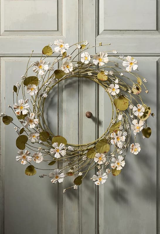 Anthropologie Iron Flower Wreath