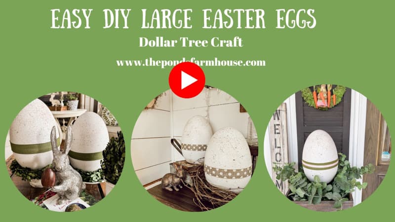 Easy DIY large Easter Eggs Dollar Tree Craft.  