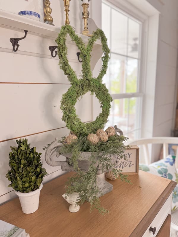 Easy DIY Moss Easter Rabbit Decoration with Dollar Tree Easter Craft Supplies