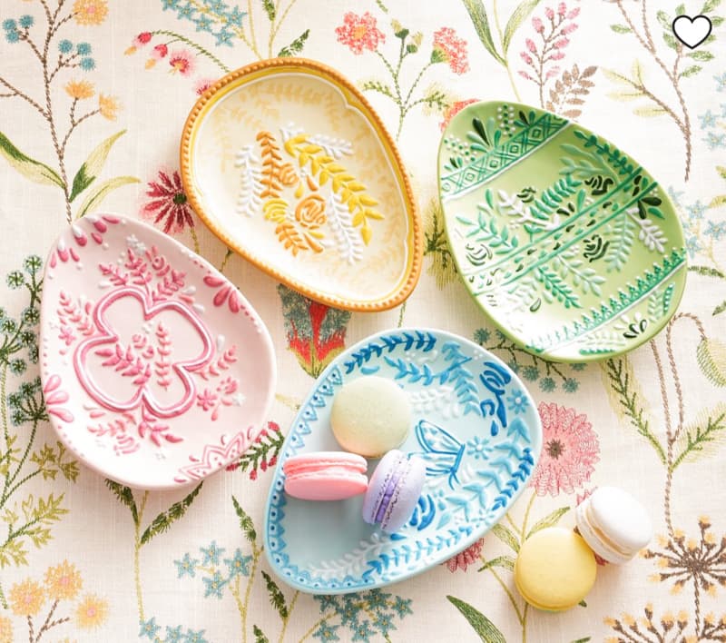 Pottery Barn Easter Decorations - Egg Shaped Plates.  