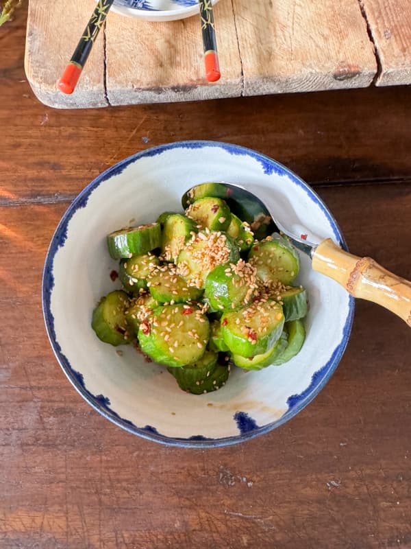 Pickled Asian Cucumbers recipe. Crunchy Chinese Cucumbers.