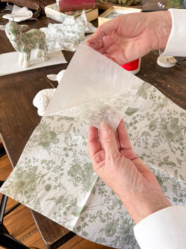 Separate napkin for napkin decoupage.