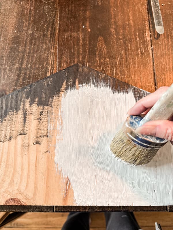 Paint with white chalk paint from bottom to top.  