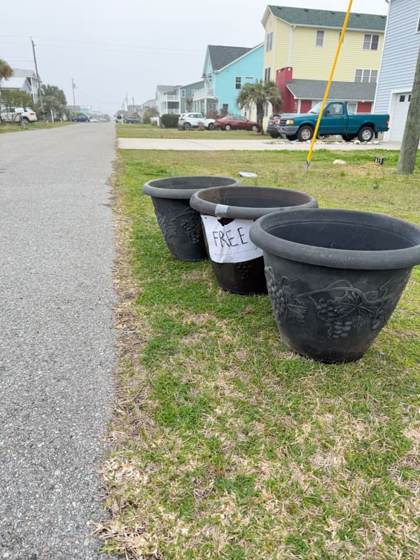 Roadside finds: three rustic planters for Free