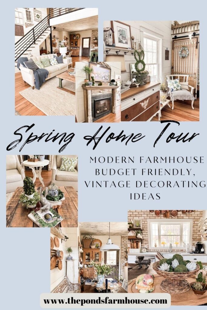 Spring Home tour - Modern Farmhouse Budget-Friendly Vintage Decorating ideas.  