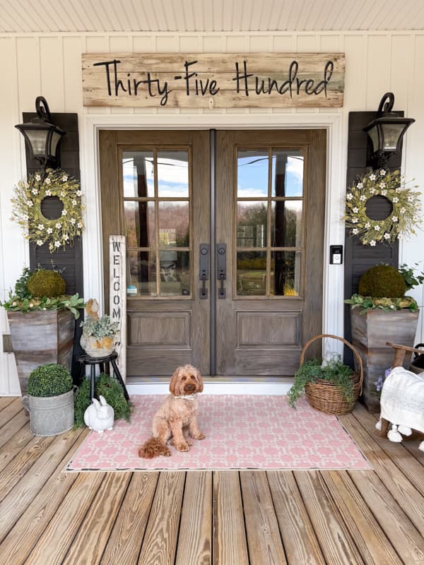 Front porch for Spring with Rudy.  
