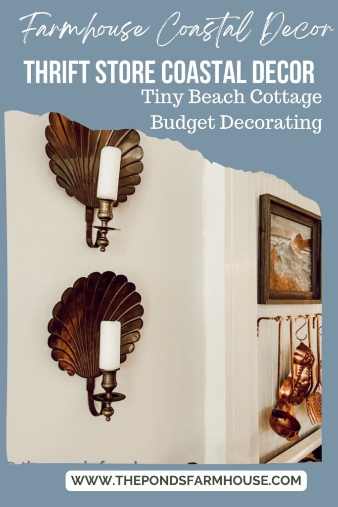 Farmhouse Coastal Decorating ideas with budget thrift store finds.  