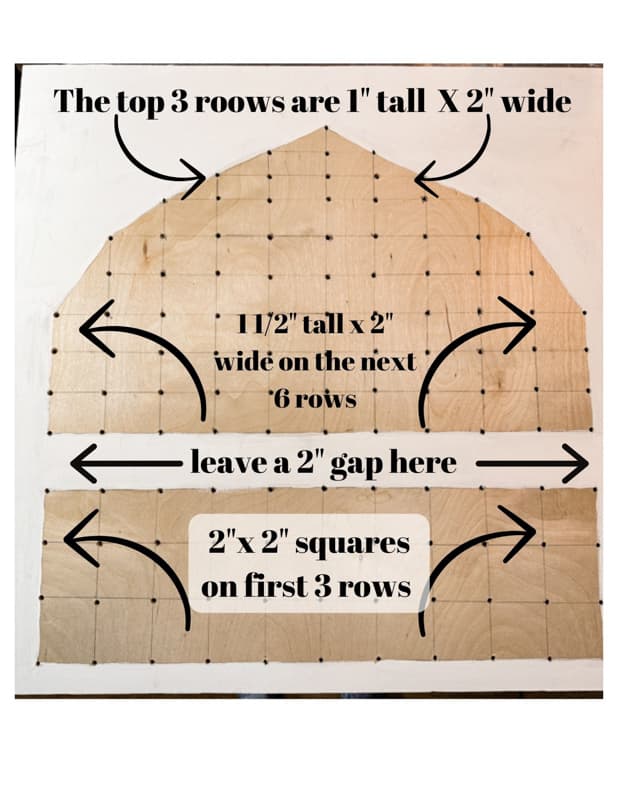 Graphic with instructions for drawing the grid.  