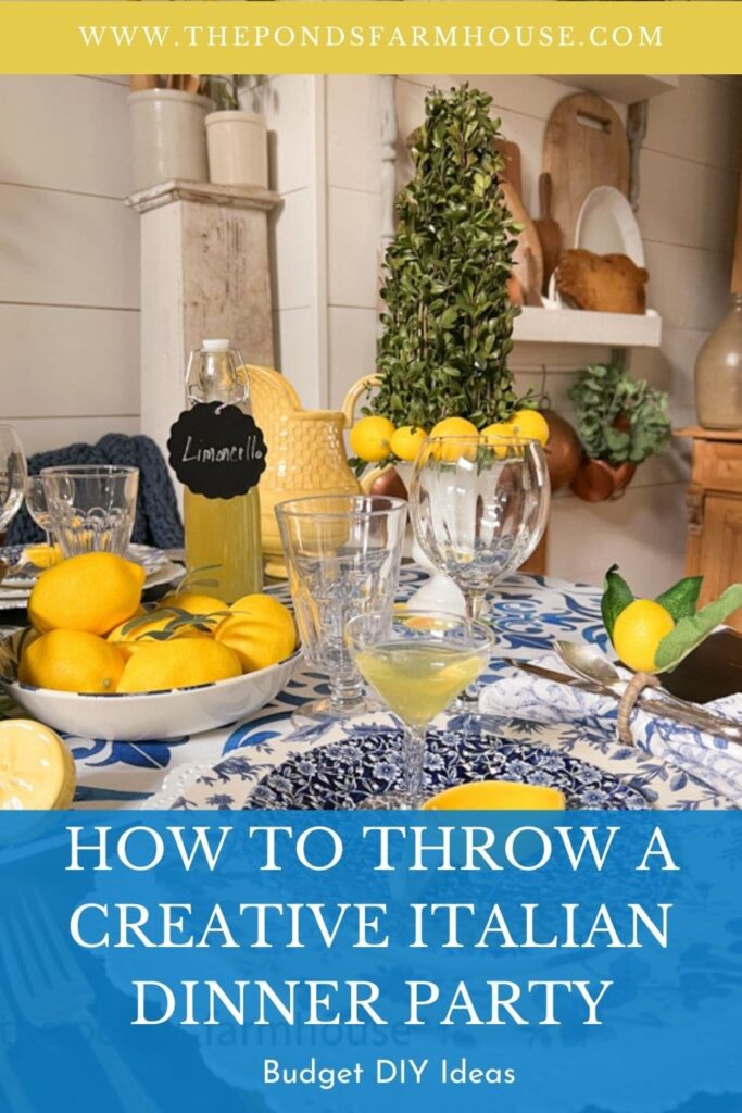 How To Throw An Italian Dinner Party with Creative DIY for budget friendly entertaining. 