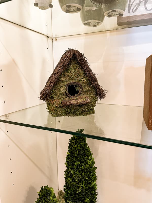 Inspiration moss birdhouse at florist.  