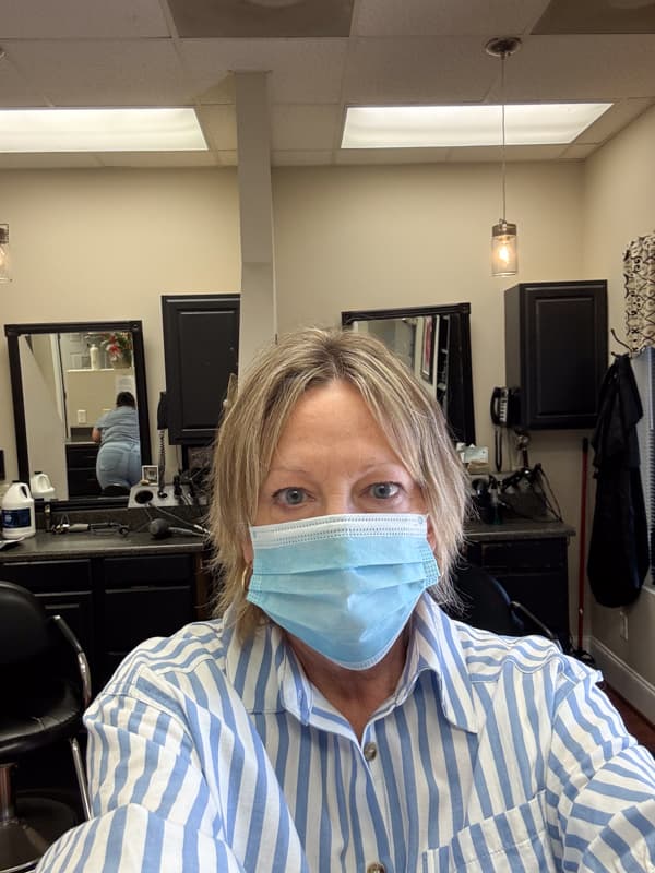 Getting ready for haircut