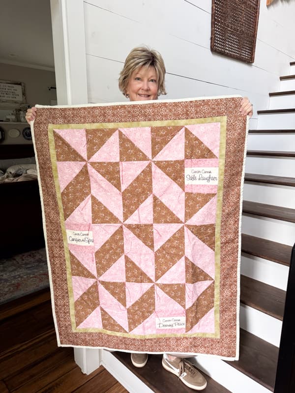 Pink and Brown Prayer Quilt from Jenny 