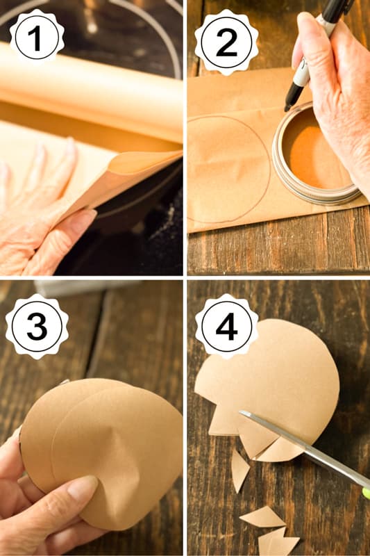 4 steps to cut out faux corn husks