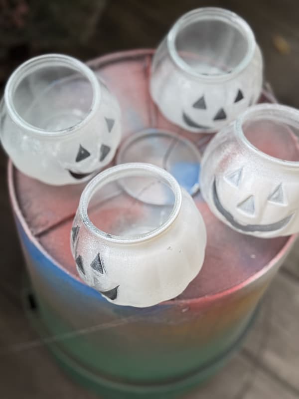 Light coat of spray paint on Dollar Tree Halloween Candle Holders