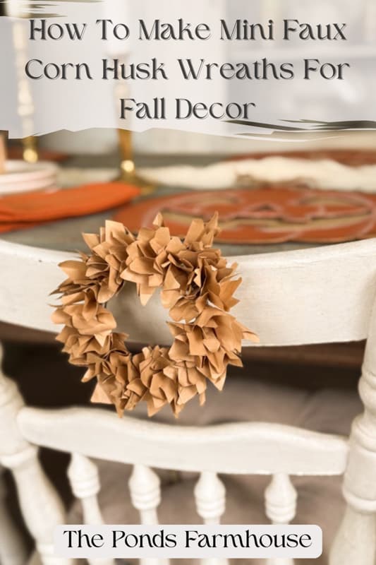 How to make mini faux corn husk wreath for fall decor