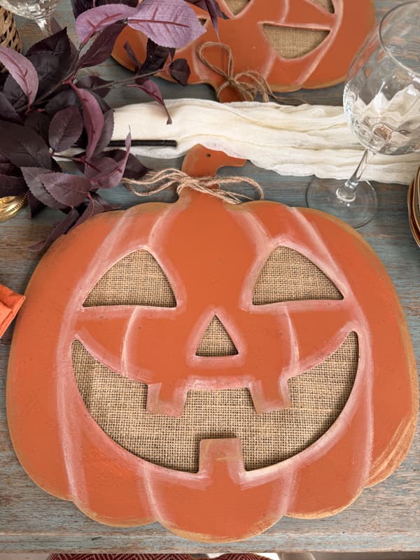Jack o lantern wood placemats