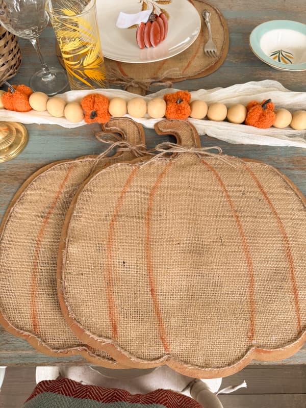 burlap pumkin placemats