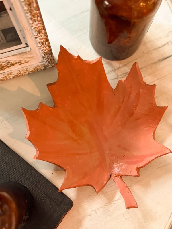 Pottery barn inspired Terra Cotta Leaf Tray 