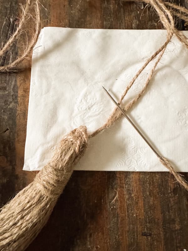 attach tassel to end of jute twine