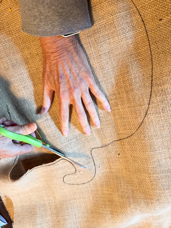 Cut out pumpkin from fabric