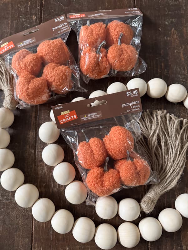 Supplies for DIY Pumpkin & Bead Garland