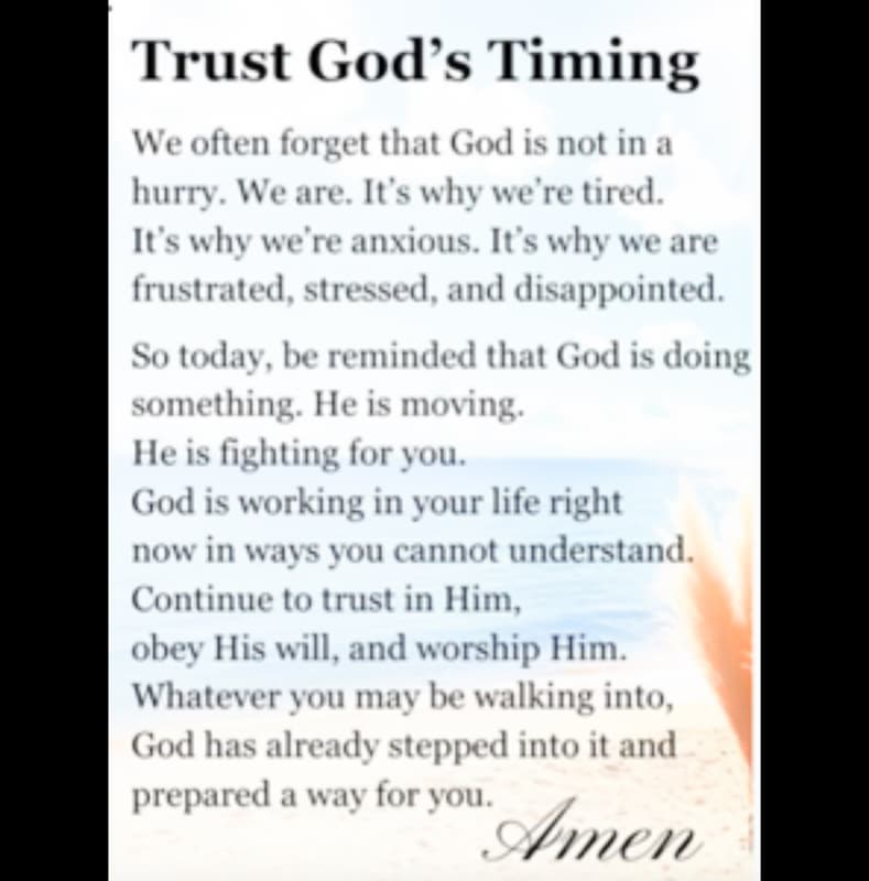 Trust Gods Timing