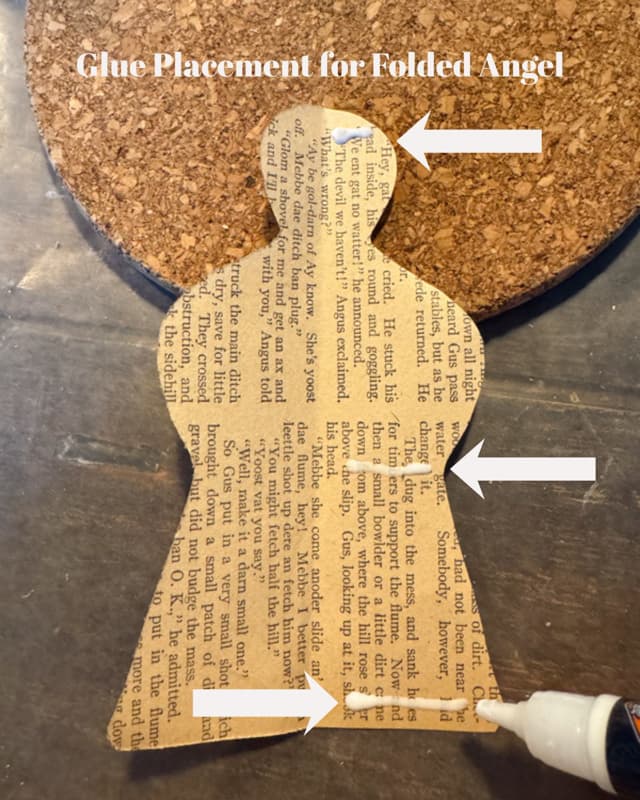 glue placement for paper angels