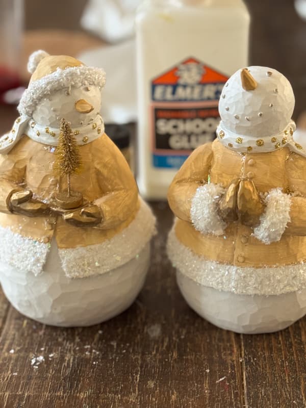 updated snowmen with bottle brush tree