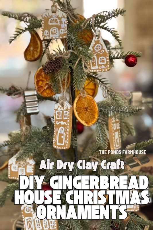 Air Dry Clay DIY Gingerbread House Christmas Ornaments