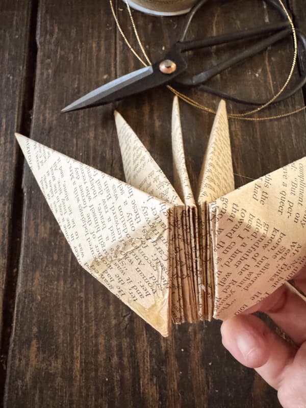 add hot glue and connect and fan out the 5 points.