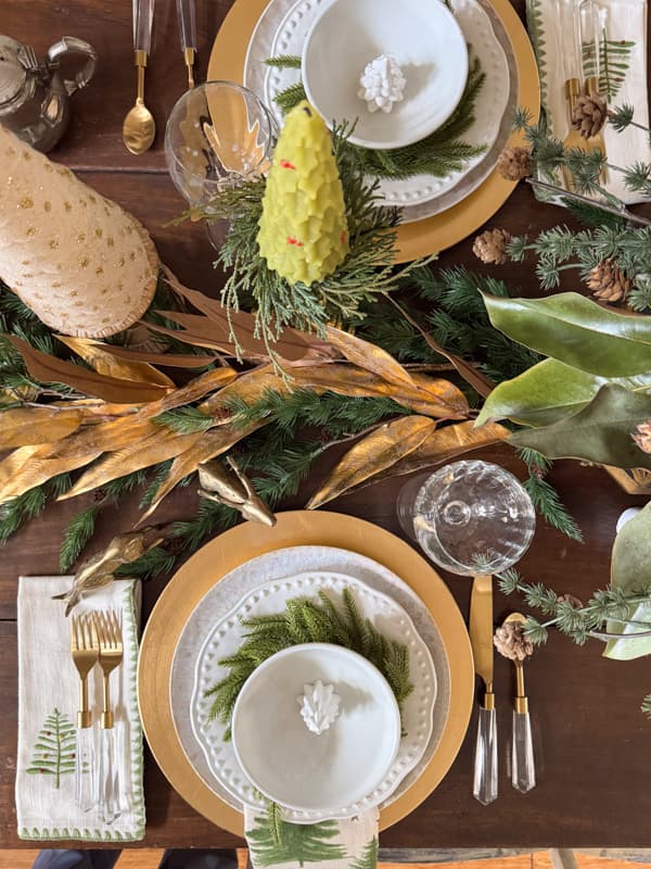 Christmas Table Setting Flat Lay