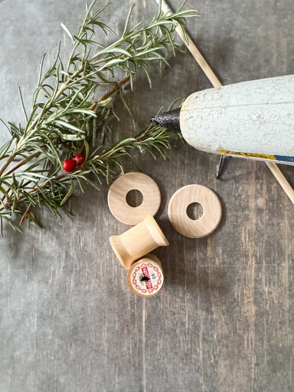supplies for Mini Rosemary Christmas Trees