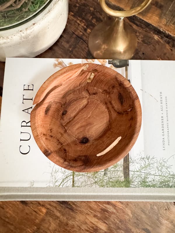 DIY Wooden Bowl on Coffee Table