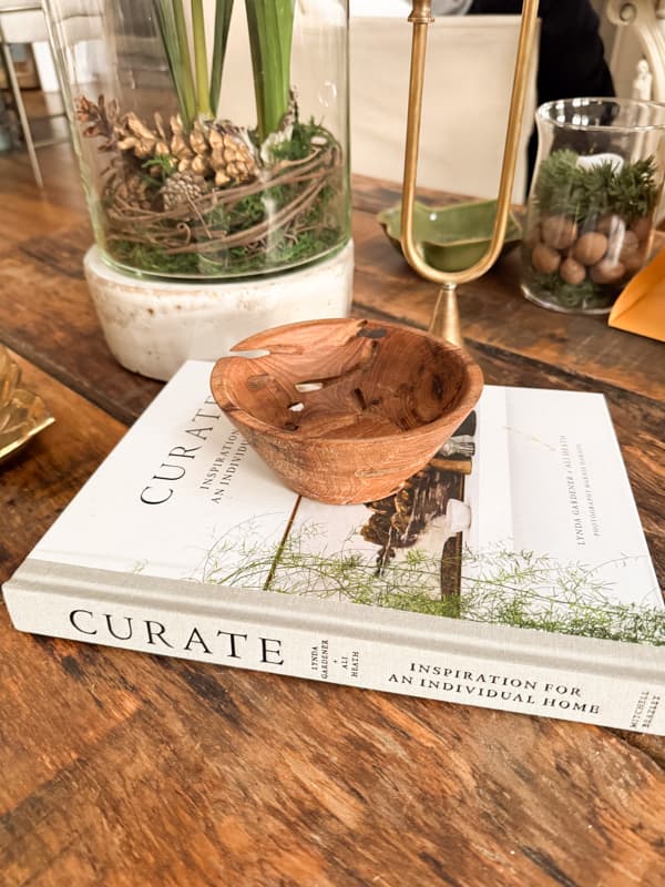 DIY wooden bowl oon coffee table