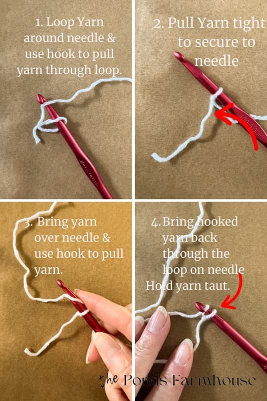 begin chain stitch for crochet