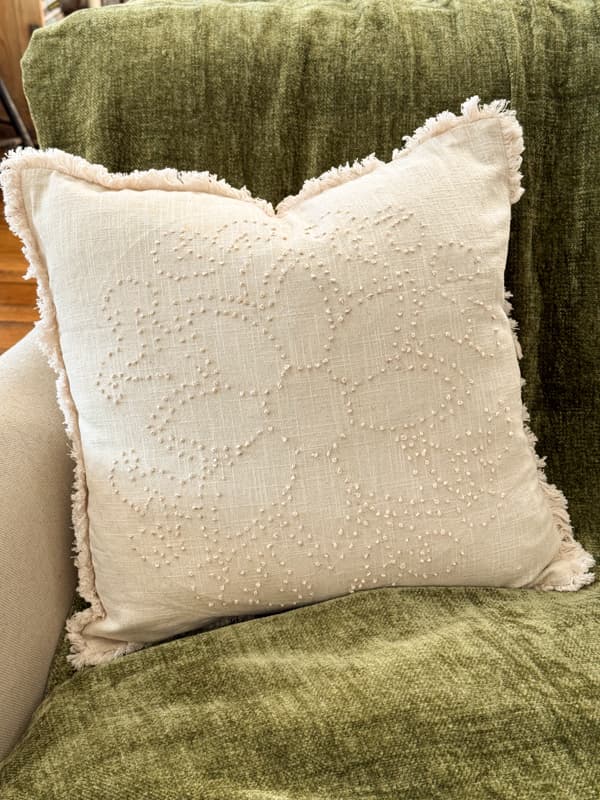 Colonial Knot Candlewick Flower Pillow Cover Nostalgic Craft