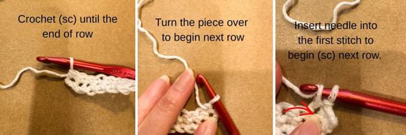 single crochet details for Crochet dishcloth