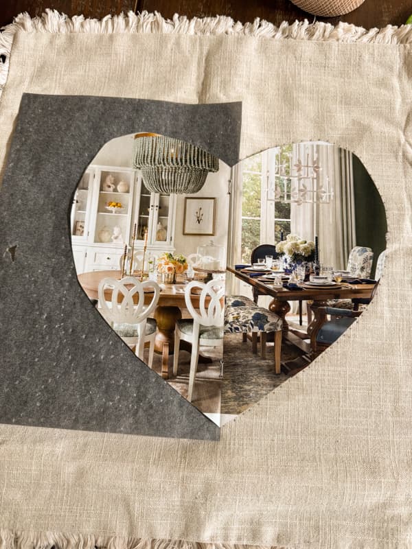 trace heart with dots for a heart candlewick pillow