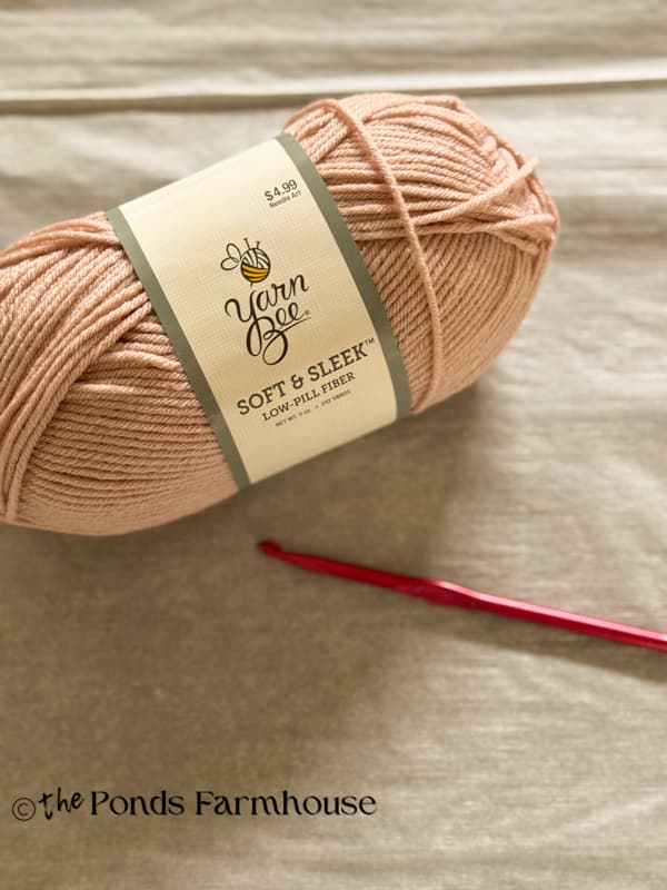 Crochet Scarf Supplies yarn and hook