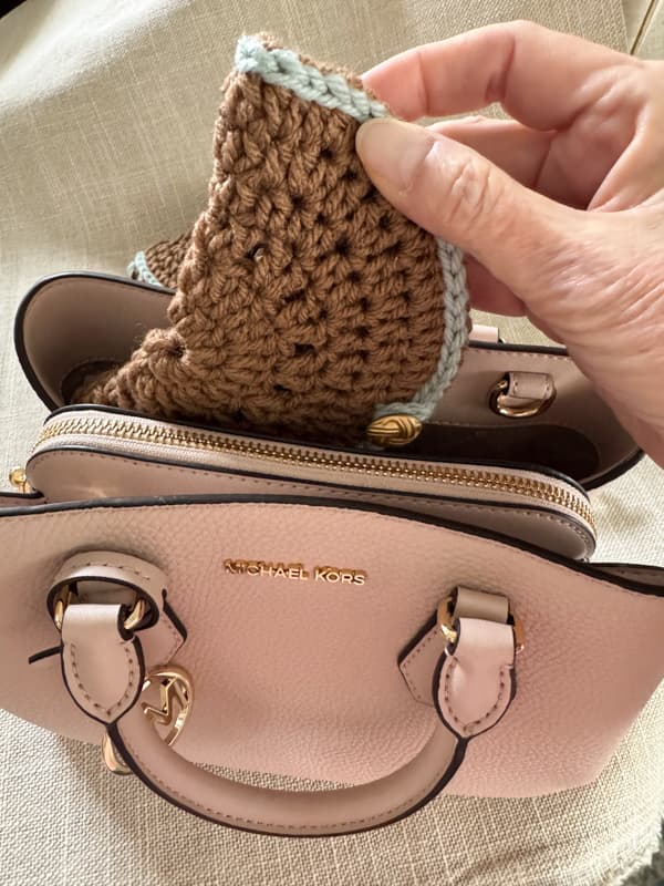 DIY Eyeglass Case fits easily into a small handbag