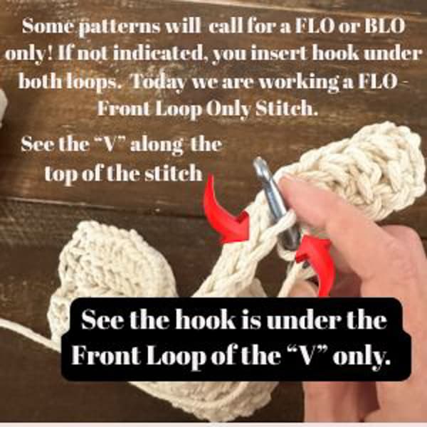 Front Loop Only HDC or DC instructions